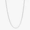 Fine Jewelry Made In Italy Womens Sterling Silver 22 Inch Rope Chain Necklace In White