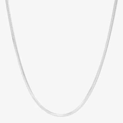 Fine Jewelry Made In Italy Womens Sterling Silver 30 Inch Snake Chain Necklace In White
