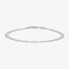 Fine Jewelry Made In Italy Womens Sterling Silver 7.5 Inch Solid Chain Bracelet In White
