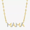 Fine Jewelry Mama (g-h / Si2-i1) Womens 1/10 Ct. T.w. Lab Grown White Diamond 14k Gold Over Silver 16 Inch Pendan In Yellow