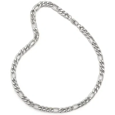 Fine Jewelry Men's 22" 9.5mm Figaro Chain In Stainless Steel In Metallic