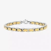 Fine Jewelry Men's Square Link Bracelet In Two-tone Steel