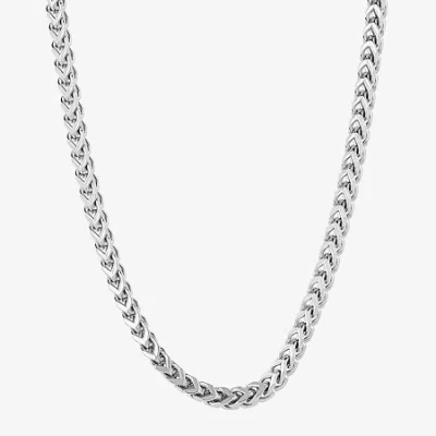 Fine Jewelry Men's Stainless Steel Solid Link Chain Necklace In Metallic