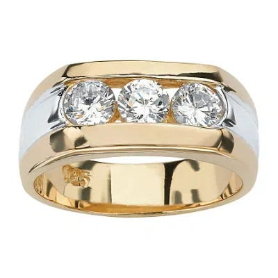 Fine Jewelry Mens 1 1/2 Ct. T.w. Cubic Zirconia 14k Gold Over Silver Fashion Ring In Multi