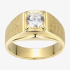 Fine Jewelry Mens 1 3/4 Ct. T.w. Cubic Zirconia 18k Gold Over Silver Round Solitaire Fashion Ring In Transparent