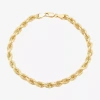 Fine Jewelry Mens 10k Gold 8 1/2 Inch Hollow Rope Chain Bracelet In Transparent
