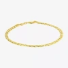 Fine Jewelry Mens 10k Gold 8 1/2 Inch Semisolid Curb Chain Bracelet In Transparent