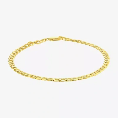 Fine Jewelry Mens 10k Gold 8 1/2 Inch Semisolid Curb Chain Bracelet In Transparent