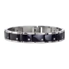 Fine Jewelry Mens 1/10 Ct. T.w. Diamond Stainless Steel Black Ip Adjustable Link Bracelet In Black