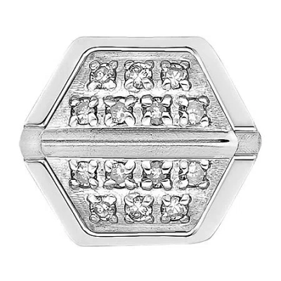 Fine Jewelry Mens 1/10 Ct. T.w. Diamond Stainless Steel Stud Earring In White