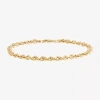 Fine Jewelry Mens 14k Gold 8 Inch Semisolid Rope Circle Chain Bracelet In Yellow