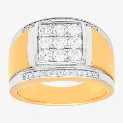 Fine Jewelry Mens 14k Gold Over Silver Cubic Zirconia Ring In Multi