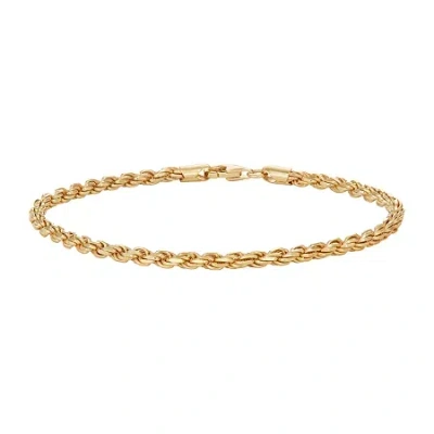 Fine Jewelry Mens 14k Gold Over Silver Solid 8 1/2 Inch Link Bracelet In Transparent