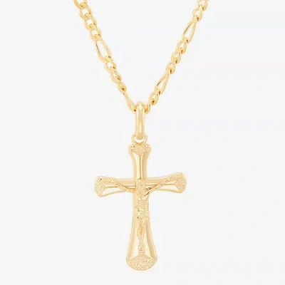 Fine Jewelry Mens 14k Gold Over Silver Sterling Silver Cross Pendant