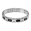 Fine Jewelry Mens 1/8 Ct. T.w. Diamond Stainless Steel & Resin Link Bracelet In White