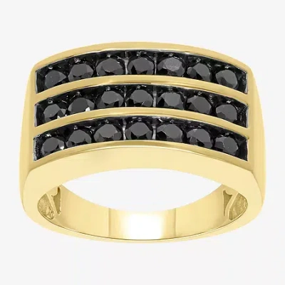 Fine Jewelry Mens 2 Ct. T.w. Natural Black Diamond 10k Gold Fashion Ring In Transparent