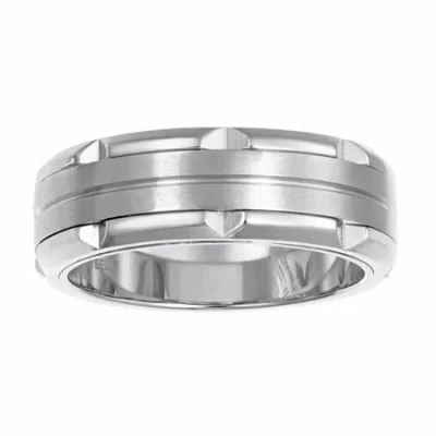 Fine Jewelry Mens 8mm Stainless Steel Band In Transparent