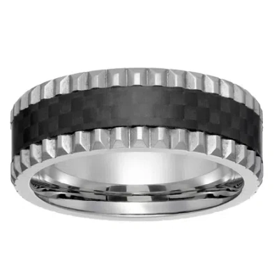 Fine Jewelry Mens 8mm Stainless Steel Band In Transparent