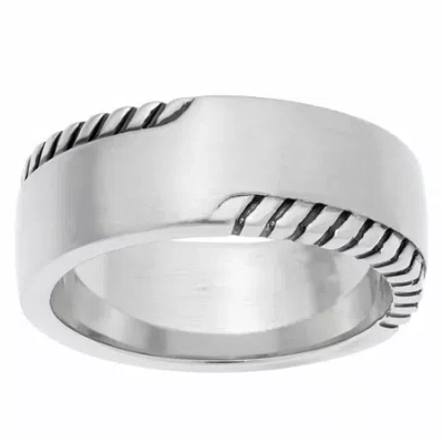 Fine Jewelry Mens 8mm Stainless Steel Band In Transparent