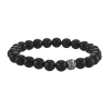 Fine Jewelry Mens Black Agate Sterling Silver Beaded Bracelet In Transparent