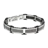 Fine Jewelry Mens Black Ip Stainless Steel Chain Bracelet With Lock Extender In Multi