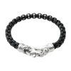 Fine Jewelry Mens Black Ip Stainless Steel Round Box Chain Bracelet With Fancy Clasp In Black
