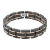 Fine Jewelry Mens Black Ip Stainless Steel Textured Bracelet In Black