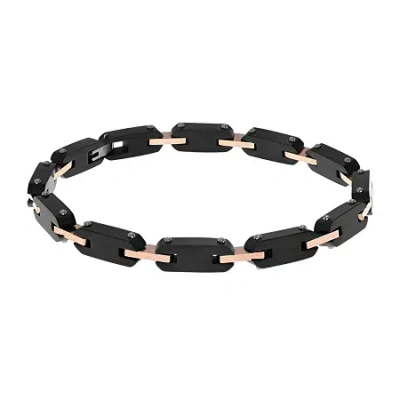Fine Jewelry Mens Black Stainless Steel Chain Link Bracelet