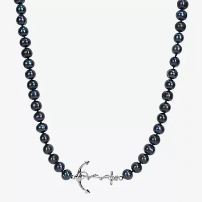 Fine Jewelry Mens Black Sterling Silver 19 Inch Strand Necklace