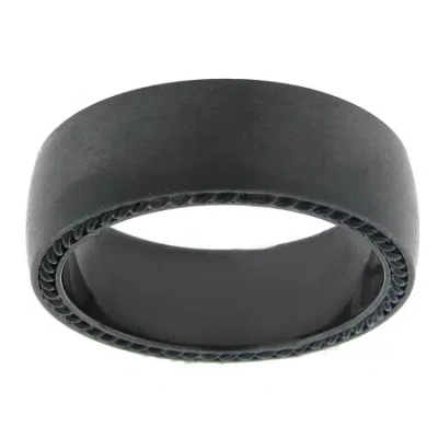 Fine Jewelry Mens Black Zirconium Band In Transparent