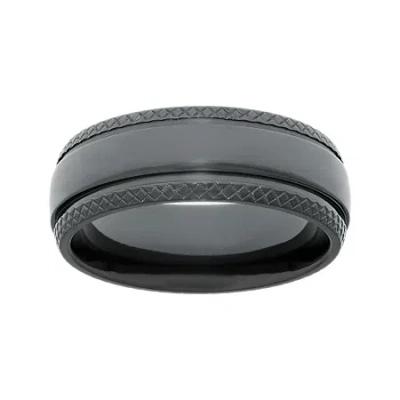 Fine Jewelry Mens Black Zirconium Wedding Band