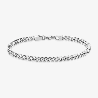 Fine Jewelry Mens Brushed Stainless Steel 22mm Foxtail Bracelet In White