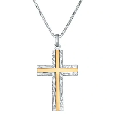 Fine Jewelry Mens Cross 24 Inch Pendant Necklace In Transparent