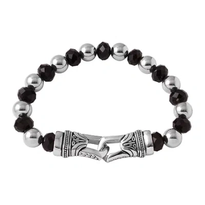 Fine Jewelry Mens Crystal And Stainless Steel Bead Bracelet In Multi
