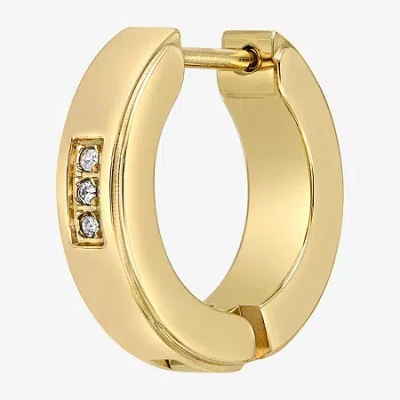 Fine Jewelry Mens Cubic Zirconia Stainless Steel 14mm Single Earring In Transparent