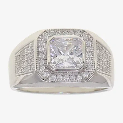 Fine Jewelry Mens Cubic Zirconia Sterling Silver Square Fashion Ring