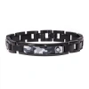 Fine Jewelry Mens Diamond-accent Stainless Steel Camouflage Id Bracelet In Multi
