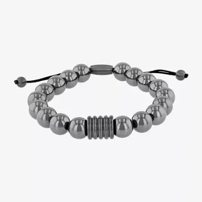 Fine Jewelry Mens Genuine Gray Hematite Beaded Bracelet In Transparent