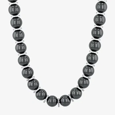 Fine Jewelry Mens Gray Hematite 20 Inch Beaded Necklace In Transparent