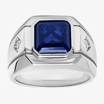 Fine Jewelry Mens Lab-created Gemstone & White Sapphire Ring