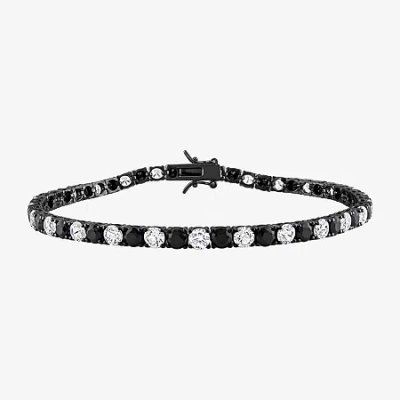 Fine Jewelry Mens Lab Created Multi Color Sapphire Sterling Silver 9 Inch Tennis Bracelet In Transparent