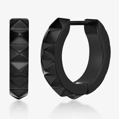 Fine Jewelry Mens Stainless Steel 15mm Hoop Earrings In Black