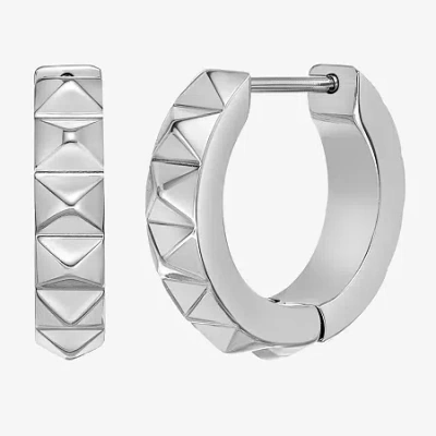 Fine Jewelry Mens Stainless Steel 15mm Hoop Earrings In White