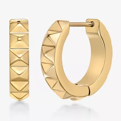 Fine Jewelry Mens Stainless Steel 15mm Hoop Earrings In Yellow