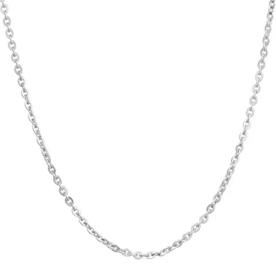 Fine Jewelry Mens Stainless Steel 18" 2.5mm Cable Chain In White