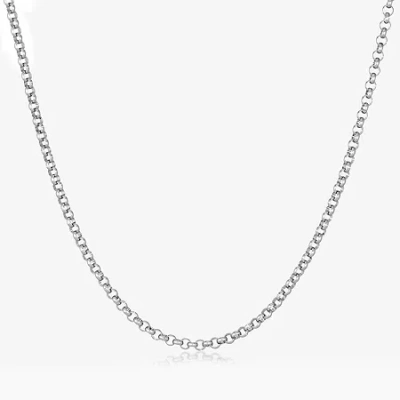 Fine Jewelry Mens Stainless Steel 18" 2mm Rolo Chain In Transparent