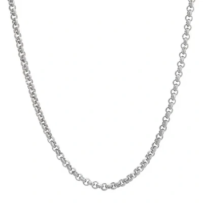 Fine Jewelry Mens Stainless Steel 18" 2mm Rolo Chain In White