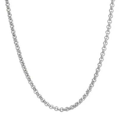 Fine Jewelry Mens Stainless Steel 18" 3mm Rolo Chain In White