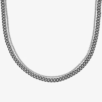 Fine Jewelry Mens Stainless Steel 22 Inch Curb Chain Necklace In Transparent