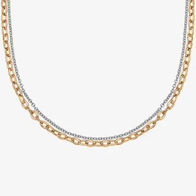 Fine Jewelry Mens Stainless Steel 22 Inch Link Chain Necklace In Transparent